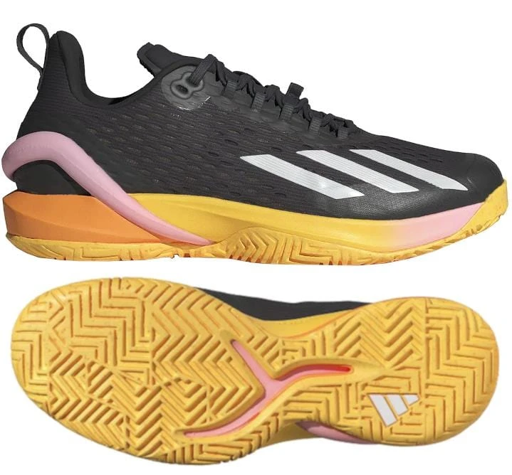 ADIDAS Adizero Cybersonic Mens Tennis Shoes - Aurora Black / Zero Metallic / Spark 1 ADIDAS Adizero Cybersonic Mens Tennis Shoes - Aurora Black / Zero Metallic / Spark