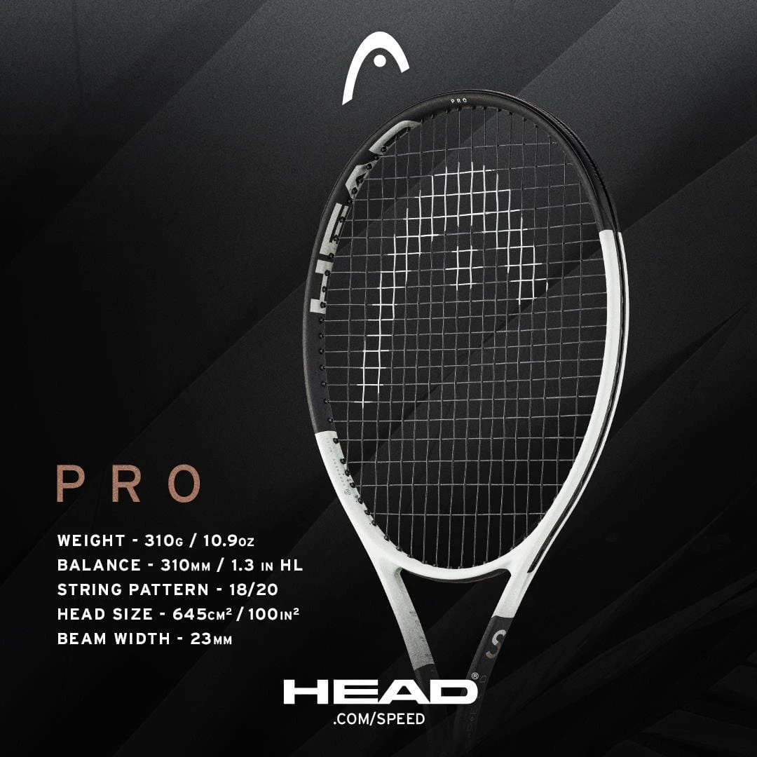 HEAD Speed Pro 2024 Tennis Racket - White / Black (Frame Only) 3 HEAD Speed Pro 2024 Tennis Racket - White / Black (Frame Only) - Image 3