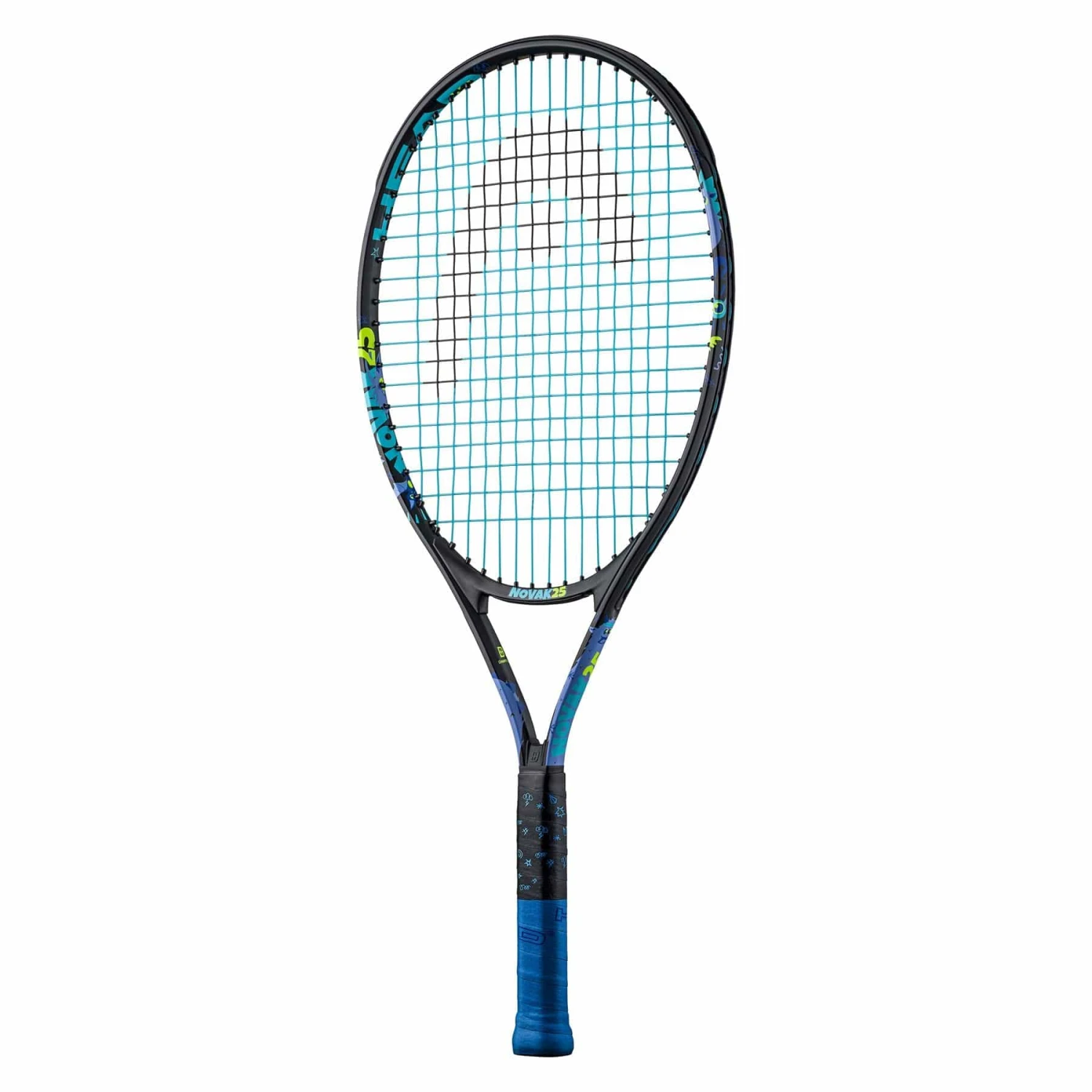 HEAD Novak 25 Junior Tennis Racket - Black / Blue 2 HEAD Novak 25 Junior Tennis Racket - Black / Blue - Image 2