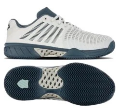 K-Swiss Express Light 3 HB Mens Indoor Court Shoes - Star White / Moonstruck / Indian Teal