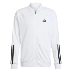 ADIDAS Mens 3 Stripe Knit Tennis Jacket - White