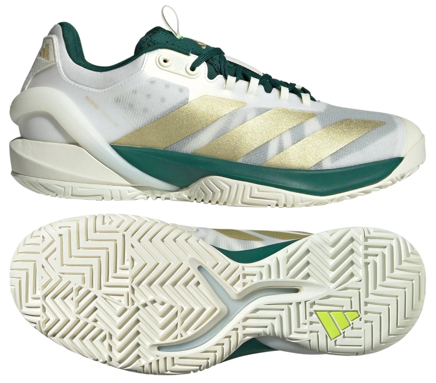 ADIDAS Cybersonic 2 Mens Tennis Shoes - White / Gold / Green 1 ADIDAS Cybersonic 2 Mens Tennis Shoes - White / Gold / Green
