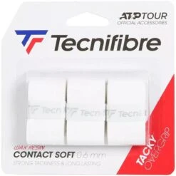 Tecnifibre Contact Soft Tennis Overgrip - 3 Pack - White