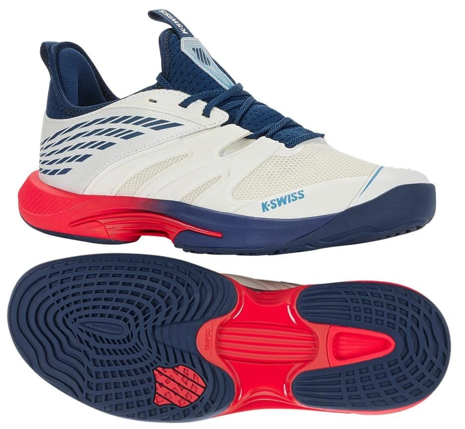 K-Swiss Speedtrac Mens Tennis Shoes - White / Blue Opal / Lollipop 1 K-Swiss Speedtrac Mens Tennis Shoes - White / Blue Opal / Lollipop