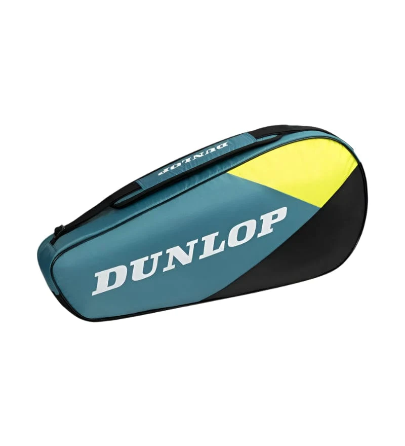 Dunlop SX Club 3 Racket Tennis Bag - Teal / Black / Yellow 1 Dunlop SX Club 3 Racket Tennis Bag - Teal / Black / Yellow