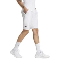 ADIDAS Mens 3 Stripe Tennis Shorts - White -Tennis Equipment Shop 7e8d58b1 c358 4eae 8664 7ae073f2b8fb