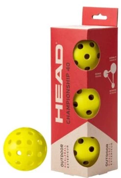 HEAD Championship 40 Outdoor Pickleball Balls (3 Ball) - Yellow