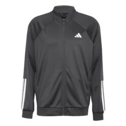ADIDAS Mens 3 Stripe Knit Tennis Jacket - Black