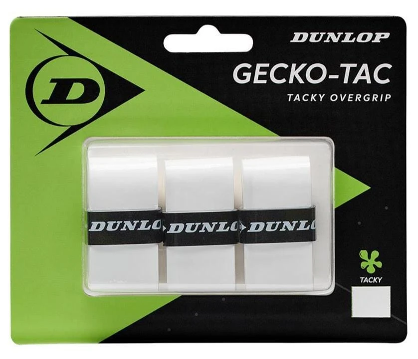 Dunlop Gecko-Tac Tennis Overgrip - 3 Pack - White 1 Dunlop Gecko-Tac Tennis Overgrip - 3 Pack - White