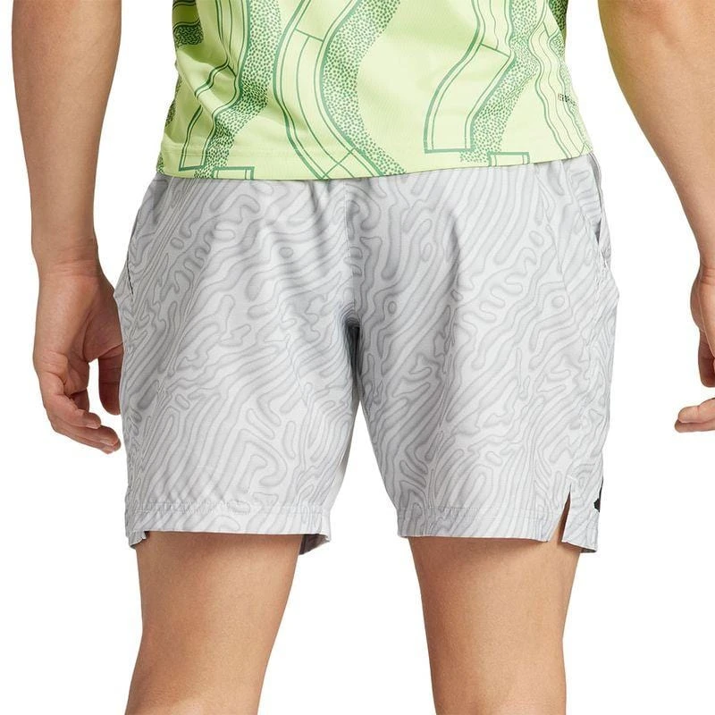 ADIDAS Melbourne Mens Pro 7 Inch Tennis Shorts - Grey 4 ADIDAS Melbourne Mens Pro 7 Inch Tennis Shorts - Grey - Image 4
