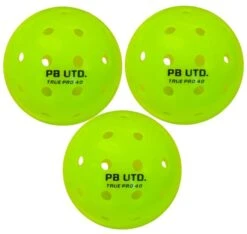 Pickleball United True Competition 40 Outdoor Pickleball Ball (3 Ball) - Yellow