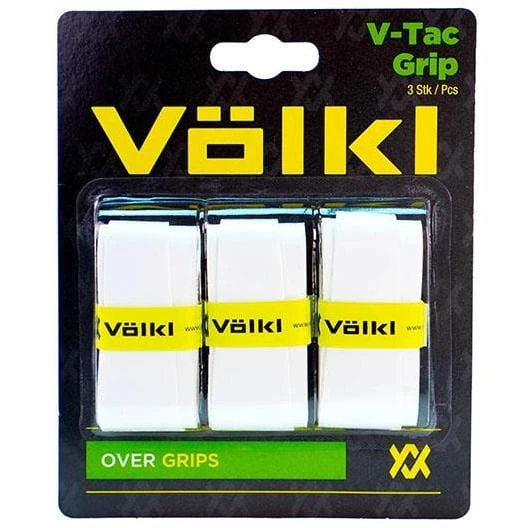 Volkl V-Tac Tennis Overgrip - 3 Pack - White 1 Volkl V-Tac Tennis Overgrip - 3 Pack - White
