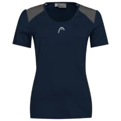 HEAD Womens Club Tech 22 Tennis T-Shirt - Dark Blue