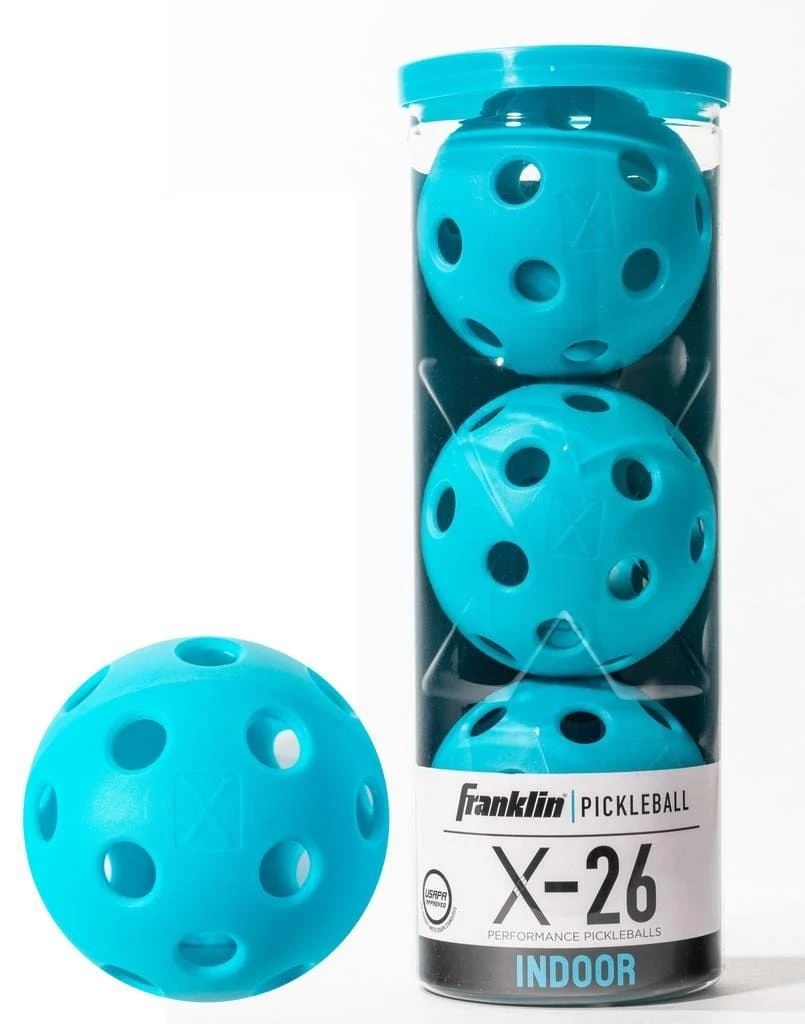 Franklin Indoor X-26 Pickleball Balls (3 Ball) - Blue 1 Franklin Indoor X-26 Pickleball Balls (3 Ball) - Blue