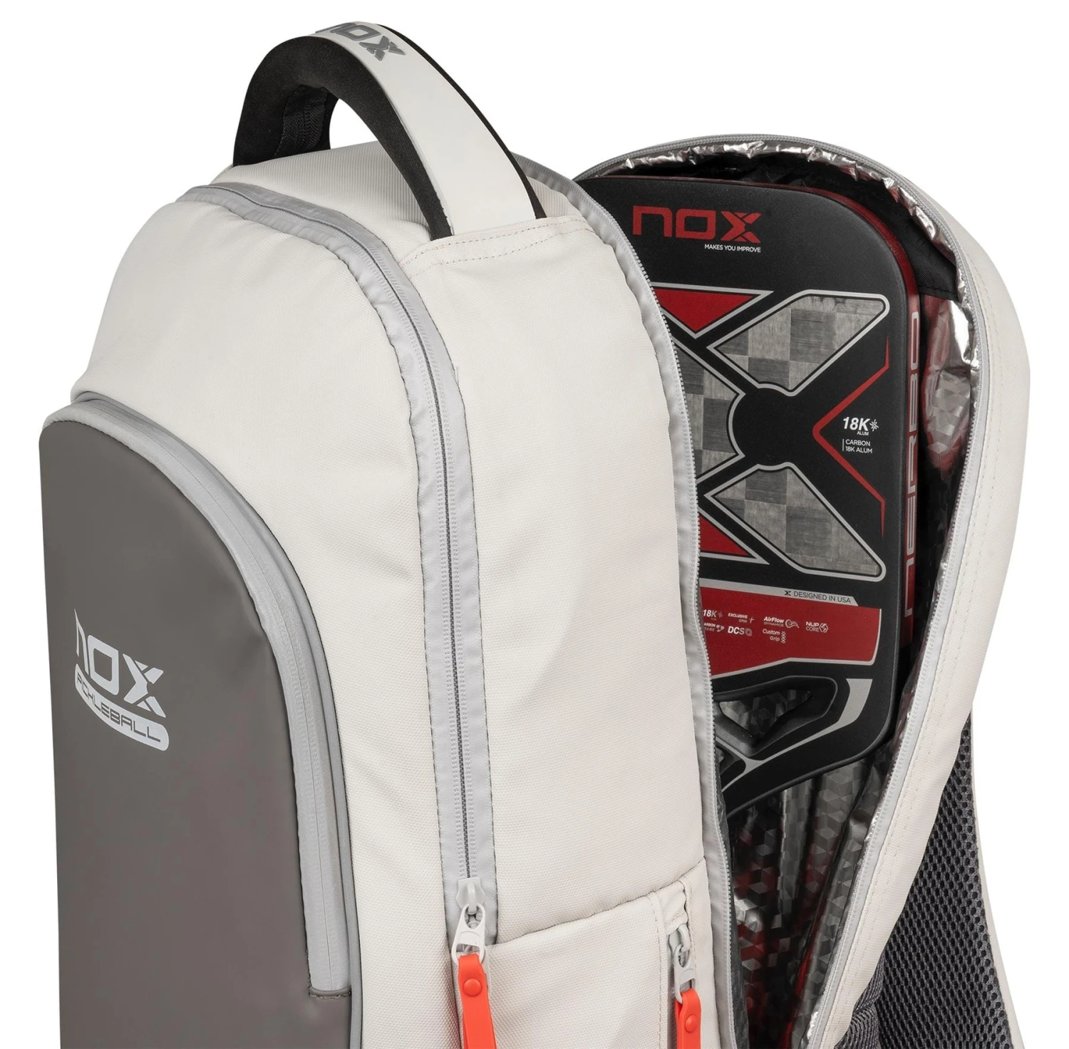 NOX Pro Pickleball Backpack - Cream 6 NOX Pro Pickleball Backpack - Cream - Image 6