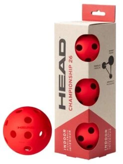 HEAD Championship 26 Indoor Pickleball Balls (3 Ball) - Red