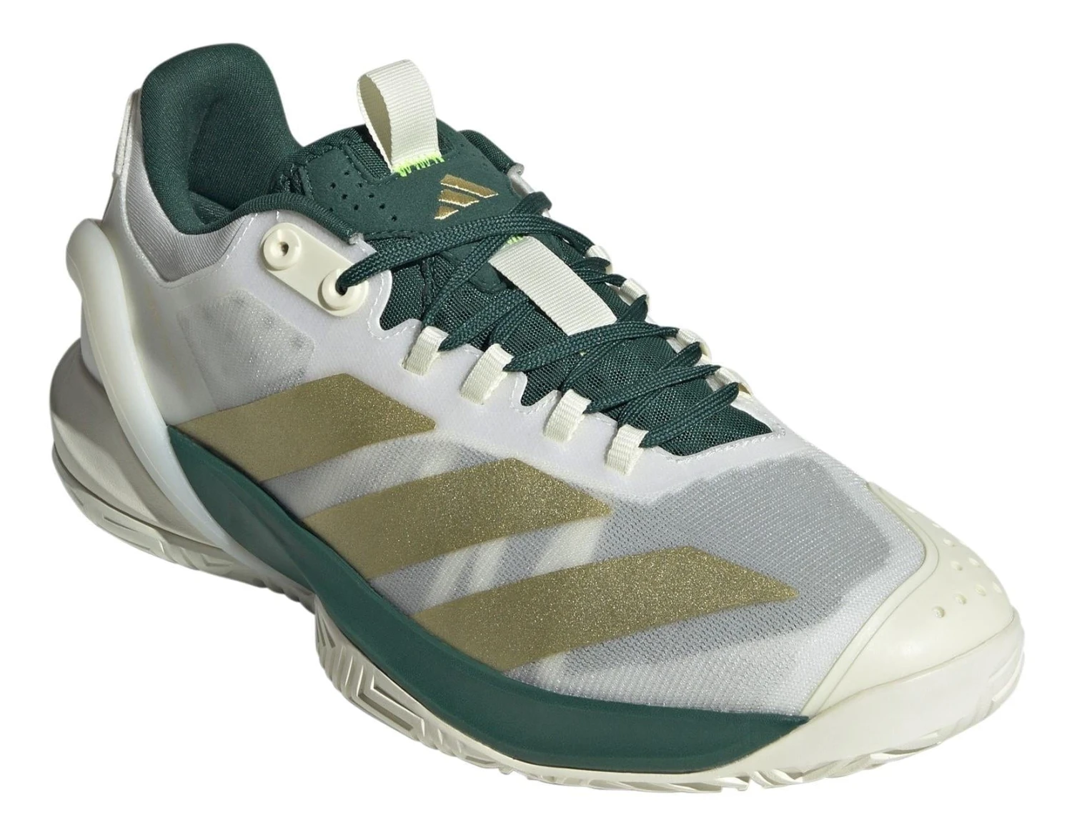 ADIDAS Cybersonic 2 Mens Tennis Shoes - White / Gold / Green 5 ADIDAS Cybersonic 2 Mens Tennis Shoes - White / Gold / Green - Image 5