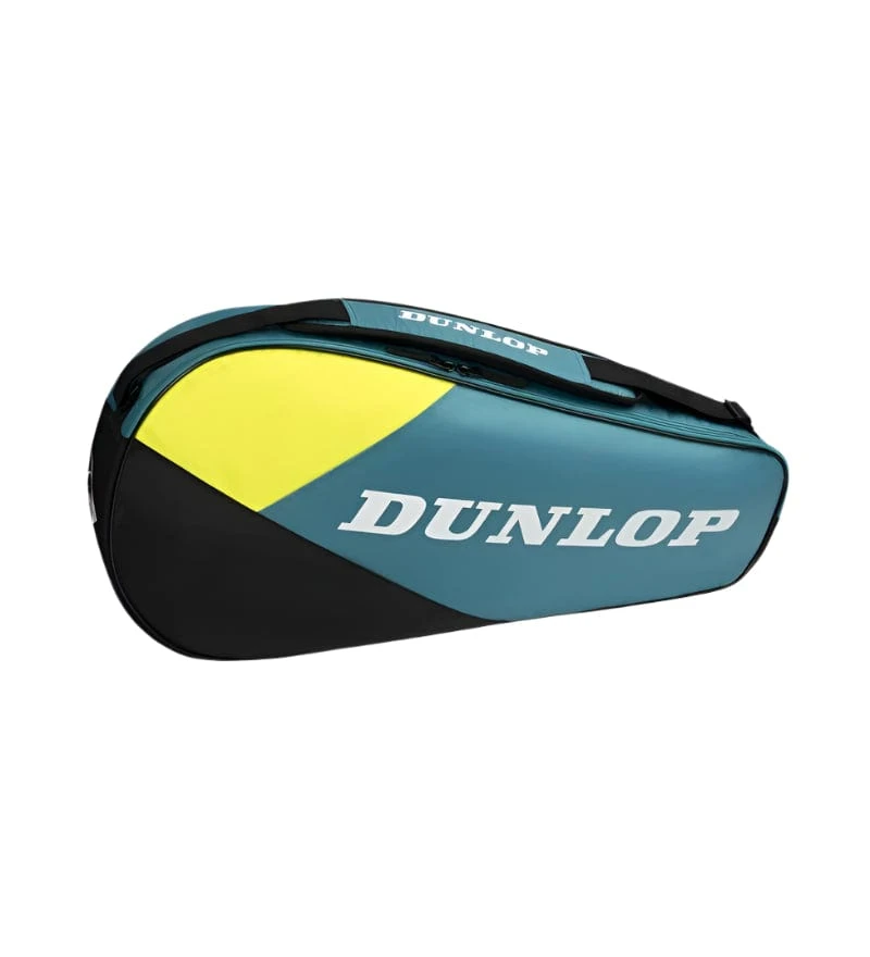 Dunlop SX Club 3 Racket Tennis Bag - Teal / Black / Yellow 2 Dunlop SX Club 3 Racket Tennis Bag - Teal / Black / Yellow - Image 2