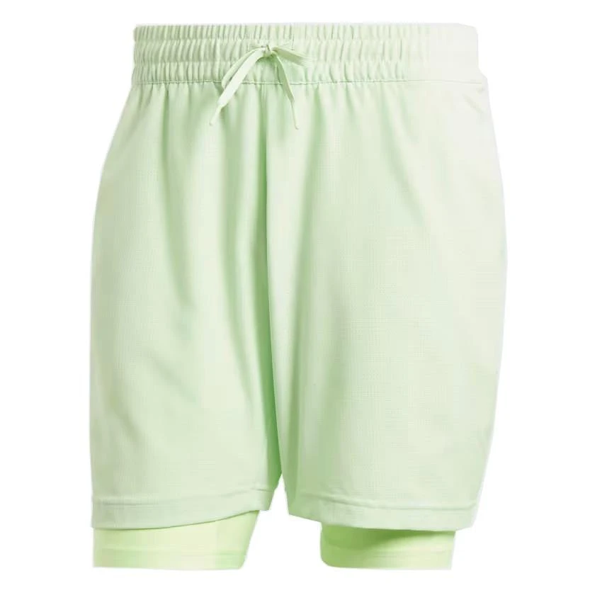 ADIDAS Melbourne Mens 2in1 Tennis Shorts - Green 1 ADIDAS Melbourne Mens 2in1 Tennis Shorts - Green