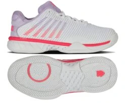 K-Swiss Hypercourt Express 2 Womens Tennis Shoes - White / Orchid Petal / Neon